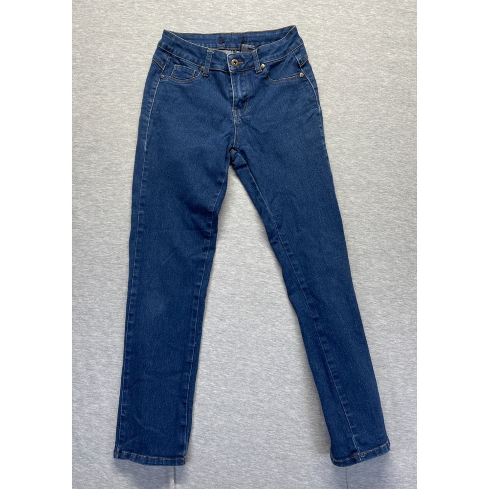 Diamante Jeans Womens 3 Blue Denim Medium Wash Cotton Straight Leg Everyday Wear